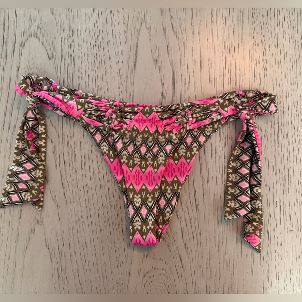 Frankie’s Bikinis Pink Geometric Bikini Bottom